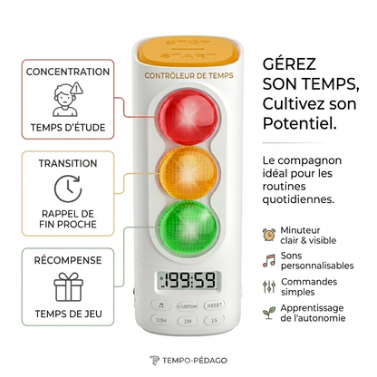 🚦 Feu de circulation – Timer numérique pour enfants